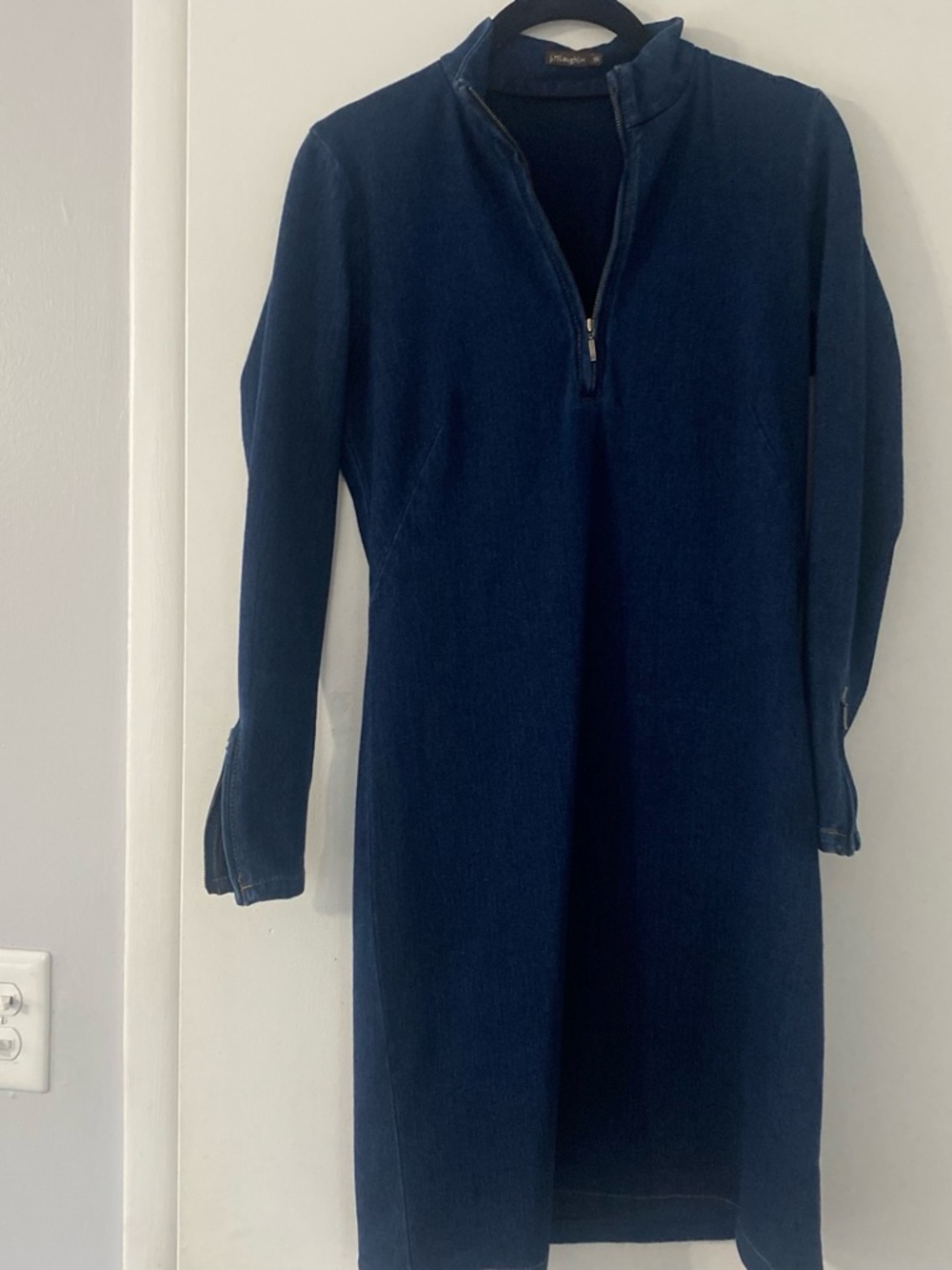 J. McLaughlin Deep Navy Zip-Front Long Sleeve Dress